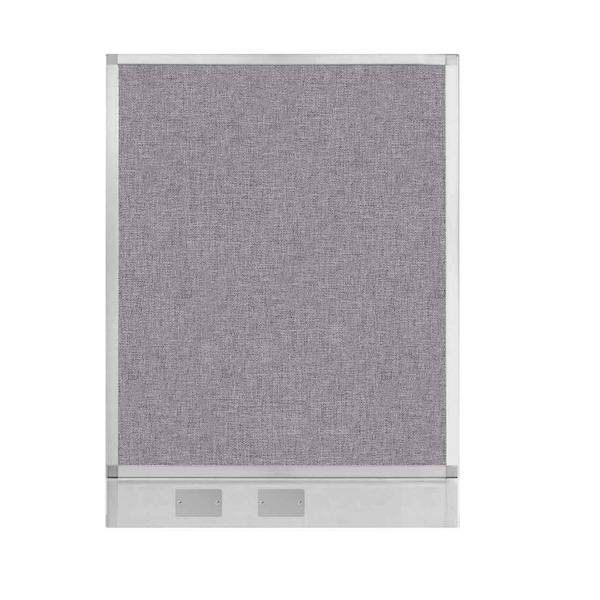 Hush Panel Configurable Cubicle Partition 3' x 4' Cloud Gray Fabric w/ Cable Channel